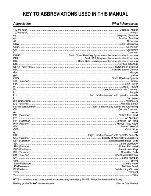 MDD Parts Manual.book - Walker Mowers