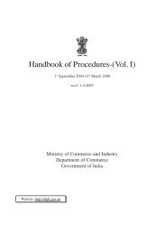 Handbook of Procedures - Directorate General of Foreign Trade
