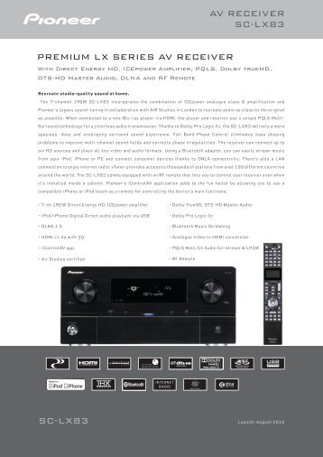 sc-lx83 premium lx series av receiver av receiver ... - HembioConsult