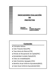 INDICADORES EVALUACIÃ“N DE PROYECTOS Contenido