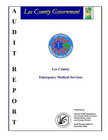 A U D I T R E P O R T - Lee County Emergency Medical Services