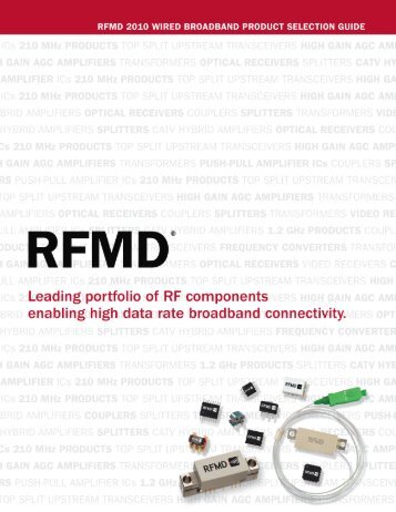 New: Wired Broadband Product Selection Guide - MRC Components