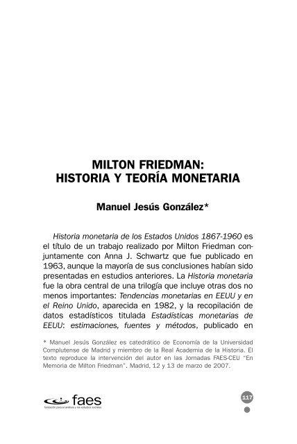 Milton Friedman: Historia y Teoría Monetaria - FAES