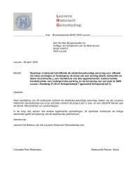 Brief LHG aan de stad Leuven in 2005 bij openbaar onderzoek
