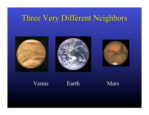 Venus Earth Mars Earth And Space Sciences