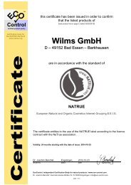 NATRUE Certificate - Wilms