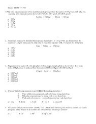 Exam 2 CHMY 141 F'11 1. What is the maximum amount of iron ...