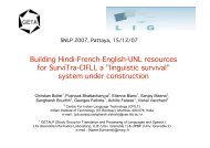 Building Hindi-French-English-UNL resources for SurviTra ... - NAiST