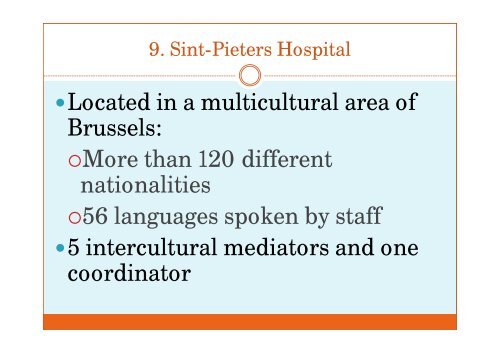 Intercultural Mediation and Communication in Hospitals ... - e-SPICES
