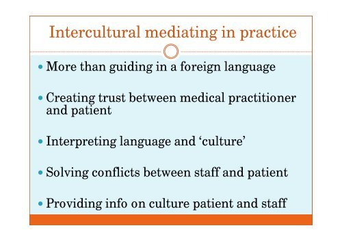 Intercultural Mediation and Communication in Hospitals ... - e-SPICES