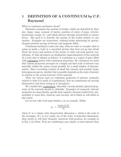 Definition of a continuum. - Earth and Space Sciences