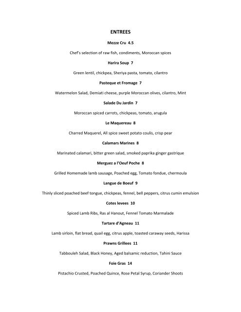 Le Souk Menu - UrbanDaddy