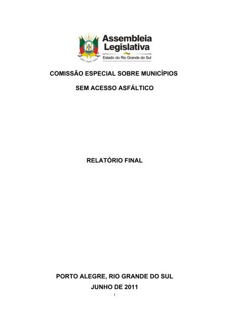 comissÃ£o especial sobre municÃ­pios sem acesso asfÃ¡ltico relatÃ³rio