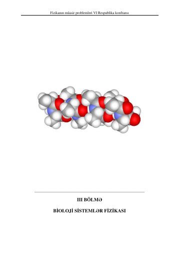 III BÃLMÆ BÄ°OLOJÄ° SÄ°STEMLÆR FÄ°ZÄ°KASI - BakÄ± DÃ¶vlÉt Universiteti