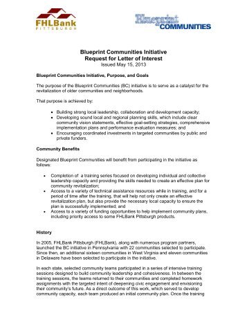 Blueprint Communities Initiative Request for Letter of Interest