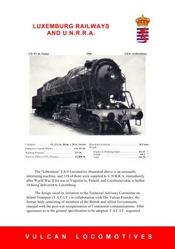 UNRRA Liberation Class 2-8-0 Locomotives Built By ... - Enuii.org