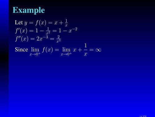 Math 211 Business Calculus Applications of Derivatives