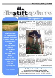 Pfarrblatt Juli/August - Stiftspfarre