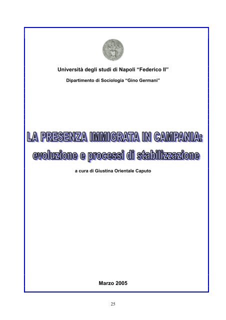 La presenza immigrata in Campania. evoluzione e processi di ...