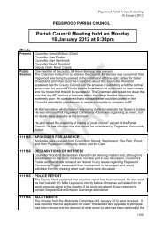 Parish Council Meeting held on Monday 16 January 2012 at 6:30pm