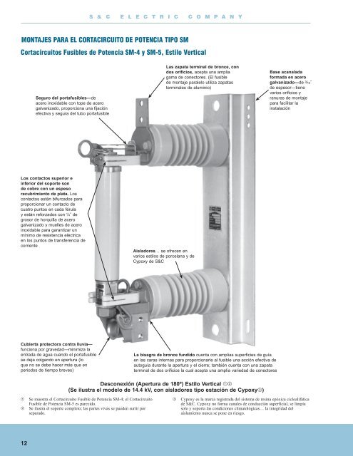 Cortacircuitos Fusibles de Potencia Tipos SM-4Ã‚Â® y SM-5Ã‚Â® de S&C