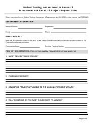 Assessment and Research Project Request Form - SDSU Student ...