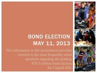 Bond Presentation PowerPoint - Coppell Independent School District