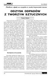 ODZYSK ODPADÓW Z TWORZYW SZTUCZNYCH