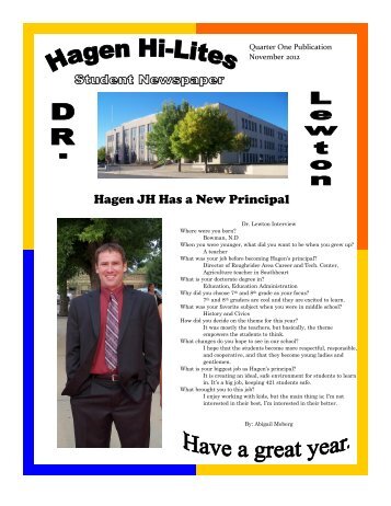 Hagen JH Has a New Principal - Dickinson Public Schools