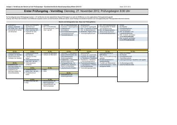 Prüfungszeiten Abschlussprüfung Winter 2012 - AkA