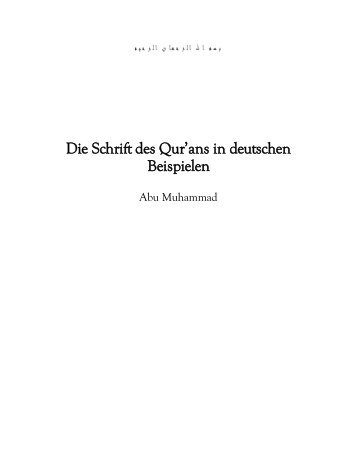 Die Schrift des Qur'an in deutschen Beispielen - Salaf.de