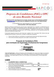 Proposta de Candidatura (PdC) a OPC de uma ReuniÃ£o ... - IAPCO