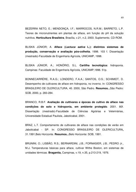 AvaliaÃƒÂ§ÃƒÂ£o de cultivares de alface crespa produzidas em - Unesp