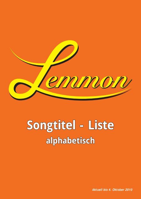 Songtitel - Liste - LEMMON Bar