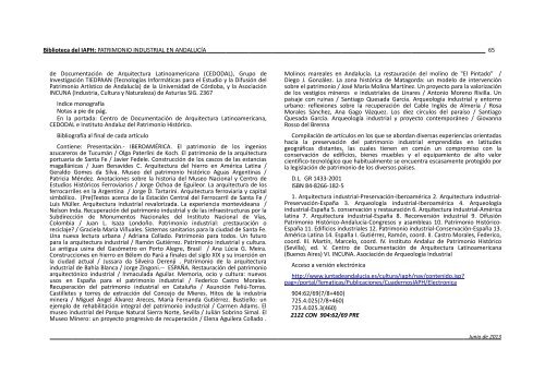 bibliografia_patrimonio_industrial - IAPH. Instituto Andaluz del ...