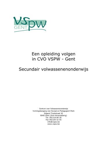 Secundair volwassenenonderwijs - Vormingsleergang voor Sociaal ...