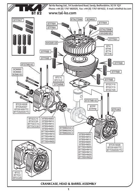 BT82 Engine Parts List & Component Drawings 2013 - Tal-Ko
