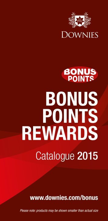 Downies - Bonus Points Rewards Catalogue