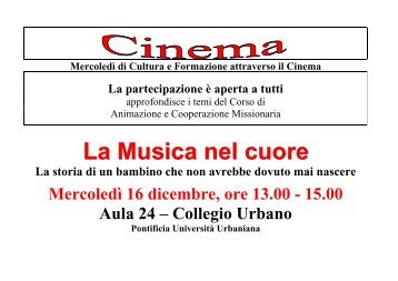 La Musica nel cuore - Pontificia UniversitÃ  Urbaniana