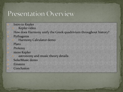 Kepler, Harmony and the Pythagorean Tradition