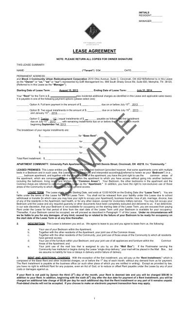 LEASE AGREEMENT - edr property operations