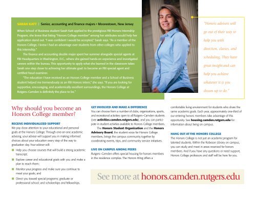Honors College - Rutgers University-Camden - Rutgers, The State ...
