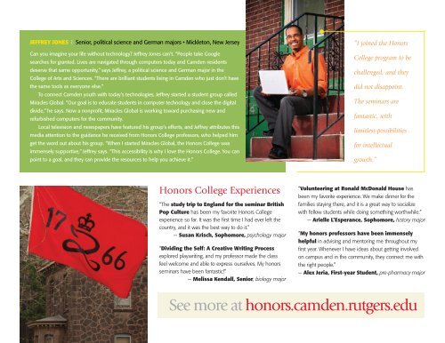 Honors College - Rutgers University-Camden - Rutgers, The State ...