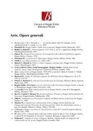 Arte. Opere generali - Biblioteca Panizzi - Comune di Reggio Emilia