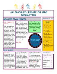 USA WADO-RYU KARATE-DO KIDS NEWSLETTER