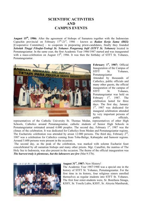 SCIENTIFIC ACTIVITIES AND CAMPUS EVENTS