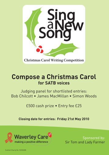 Compose a Christmas Carol for SATB voices - Waverley Care