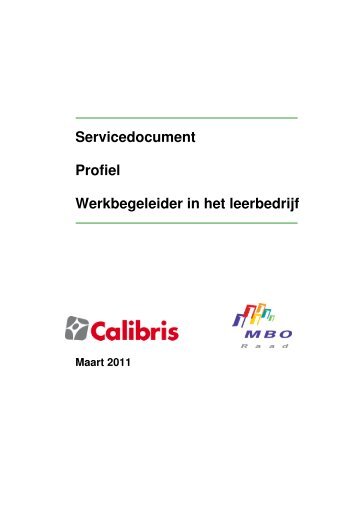 Servicedocument Profiel Werkbegeleider in het ... - MBO Raad