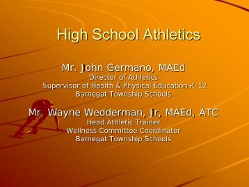 High School Athletics Power Point - Barnegat Township School District