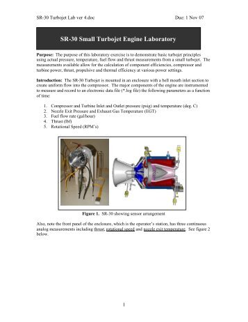SR-30 Small Turbojet Engine Laboratory - Turbine Technologies